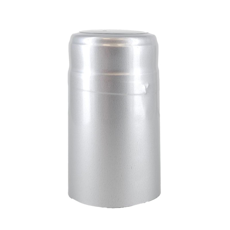 Heat-Shrink Wine Bottle Capsules (Silver, Glossy), 100 Count