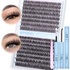 JIMIRE 384Pcs Cluster Lashes Kit 30D+40D Wispy Individual Eyelashes 10-16MM