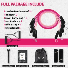 VEICK Resistance Bands, Exercise Bands, Workout Bands, Resistance Bands for Working Out with Handles for Men and Women, Exercising bands for Fitness Weights Work out at Home