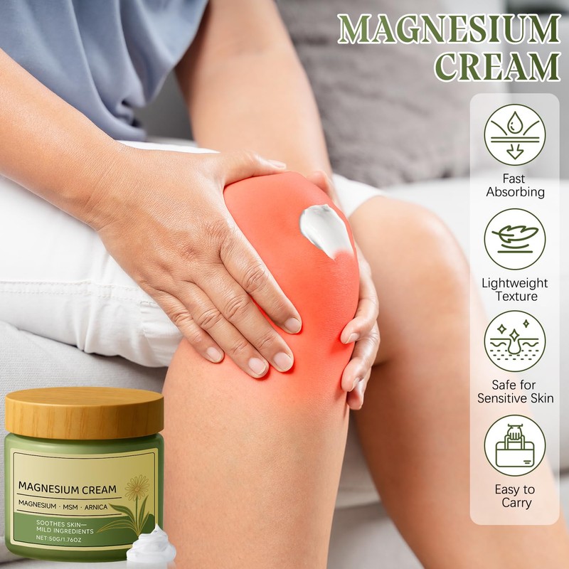 rexibuz 2Pcs Magnesium Cream with MSM & Arnica, Nerve Relief