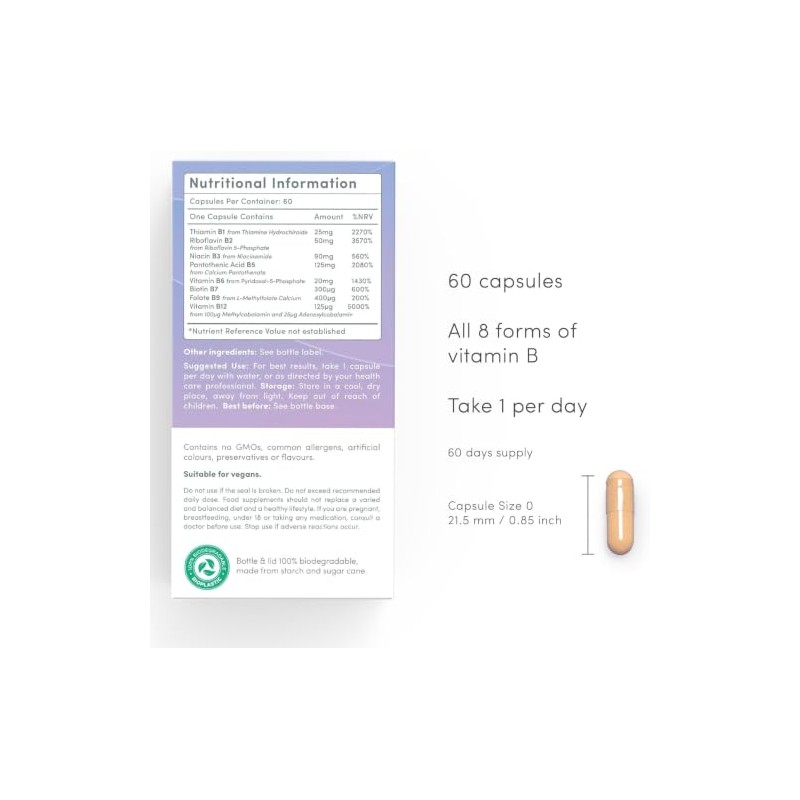 vP Vitality Pro Vitamin B Complex 60 Capsules - Methylated