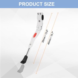 sourcing map Back Bike Kickstand Aluminium Adjustment Bicycle Single-Side Kick Stand Rear Mount Bikes Support Racks for 22-26 Inch Wheel with Tool, White