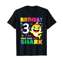Birthday Kids Shark 3 Year Old 3rd Birthday Matching Family T-Shirt