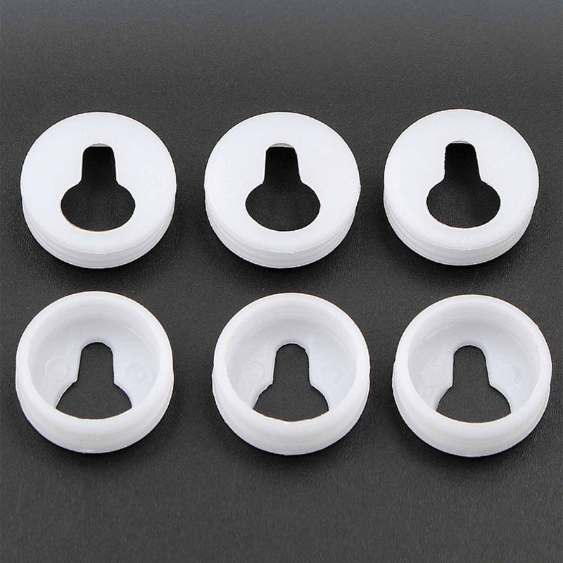 16 Pieces Round Type Keyhole Shelf Brackets Hangers, Screws Plastic