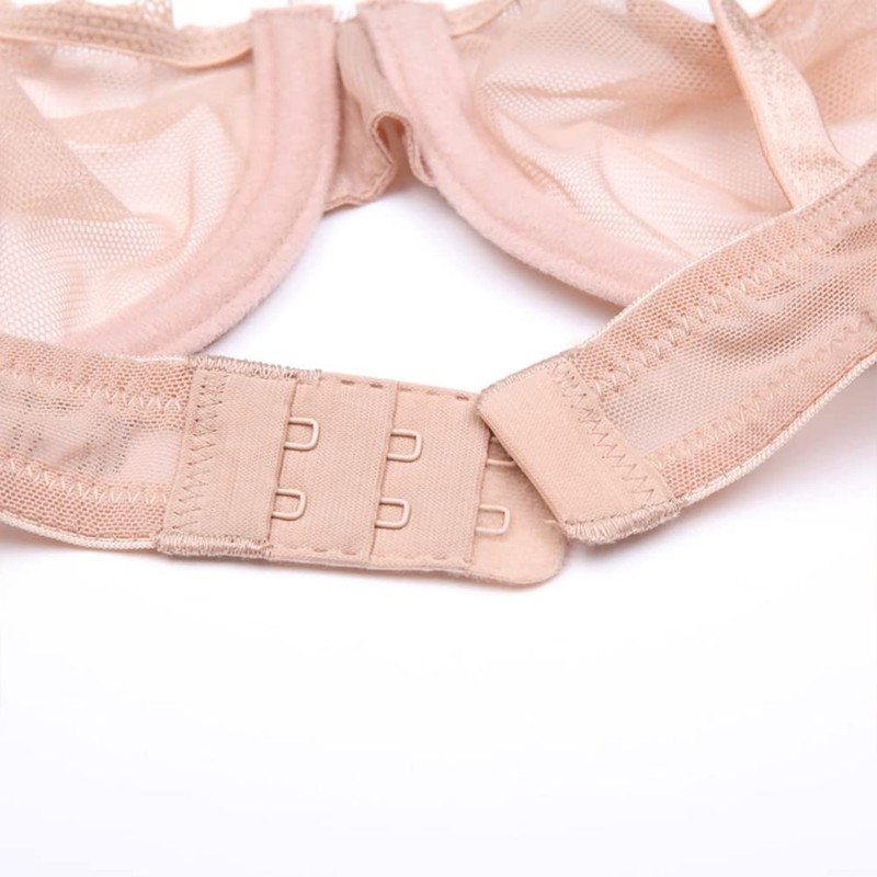 Varsbaby Women's See Through Sheer Mesh Unlined Underwire Everyday Bra