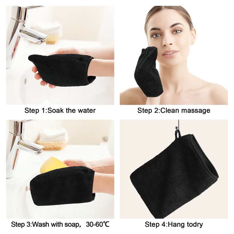 PHOGARY Pack of 10 Microfibre Body Wash Mitts Set, Flannels