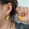 Lemon Water Diamond Earrings Cubic Zirconia Lemon Stud Earrings Exquisite