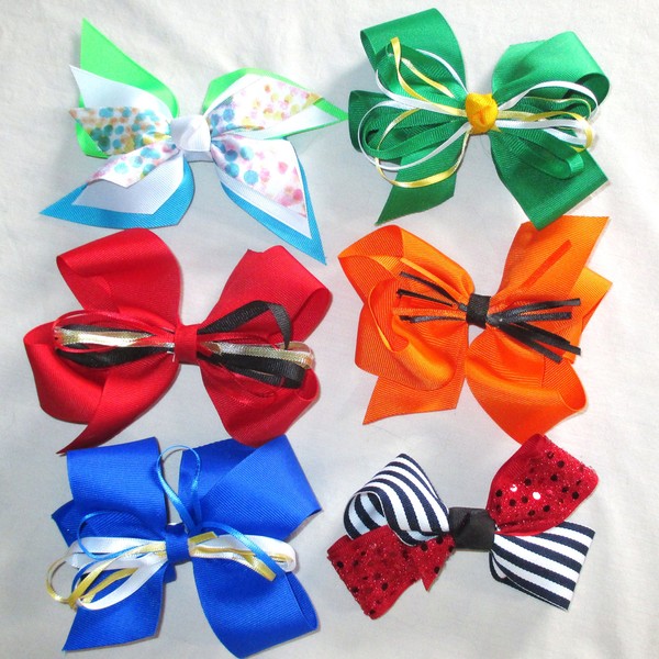 Sublimation Specialties Hair Bows, Set of 6, Batch H, Made