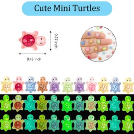 ZSYADSDH 100 pcs Mini Resin Turtles Tiny Luminous Turtle Figurines for Garden Micro Landscaping, Fairy Garden Decor, Terrarium Accessories - Handmade Resin Crafts Home Decoration