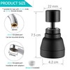 JINYOMFLY 3 Modes Tap Attachment Swivelling, 360° Rotating Multifunctional Tap