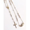Rosarios Catolicos Silver, Rose and Gold Tone Tricolor Catholic Rosary