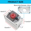 TWTADE e-Stop Push Button Switch with Box Outdoor IP67 Waterproof