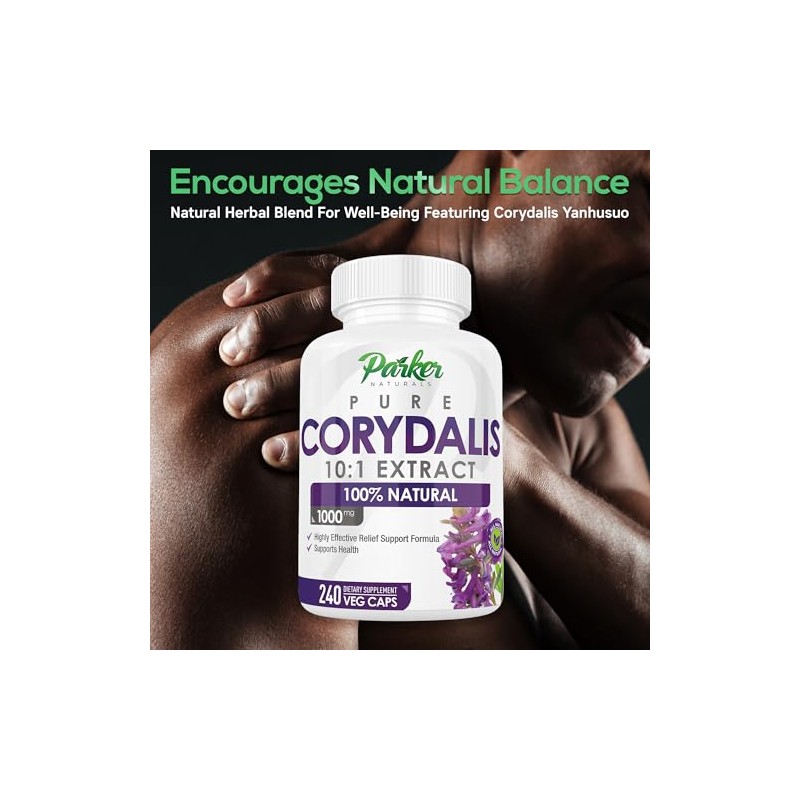 Parker Naturals Pure Corydalis Root Extract Capsule - 1000mg Strength,