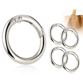 ZoeTekway Pack of 4 round carabiners, zinc alloy carabiner hooks, carabiner ring, ring carabiner snap, key ring rings, key ring accessories, O-ring bag rings, key chain ring, for key rings
