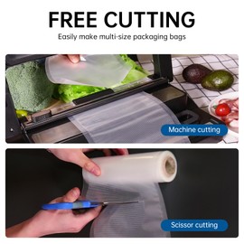 R-PACK Vacuum Sealer Bags, 2 Packs 11" x 16' and 8" x 16', BPA Free, for Food Saver, Seal a Meal, Durable Commercial Customized Size Bags for Storage, Meal Prep or Sous Vide (11" x 16', rolls, 2)