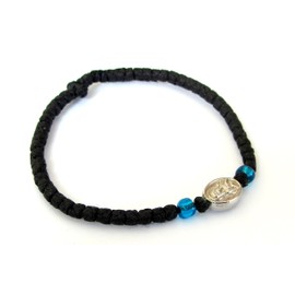 Handgefertigtes Komboskini (Gebetsschnur), christlich-orthodox, 33 Knoten, Schwarz, 5608B