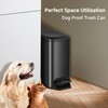 TIPGO Slim Bathroom Trash Can with Lid Soft Close, Step