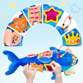 Montessori Sensory Busy Board for Babies, Traveling Toy for Kids at 3+, Soft Stuffed Animal Gift for Boys Girls, Travel Toys Baby, Educational Toys with Activities for Learning Fine Motor Skills