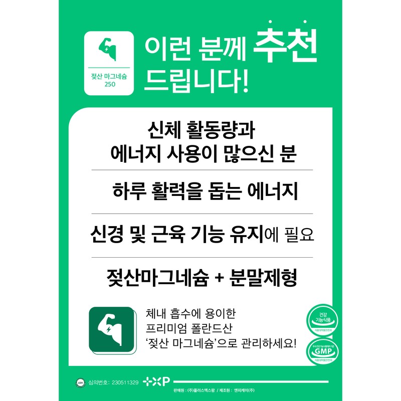 100% 젖산 마그네슘 250 플러스 구매 신경 근육 기능에 도움되는