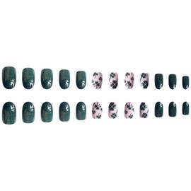24 Pcs St Patricks Day Press on Nails Short Oval Fake Nails Green Full Cover False Nails with Clover Designs Glitter Stick on Nails Artificial Nails for Women Girls St Patricks Nails