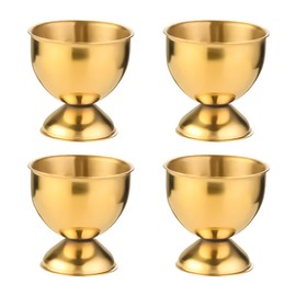 Nicear Set Of 4 Stainless Steel Egg Cups Breakfast Tray Egg Cup Holder Set Holder Trays Gold