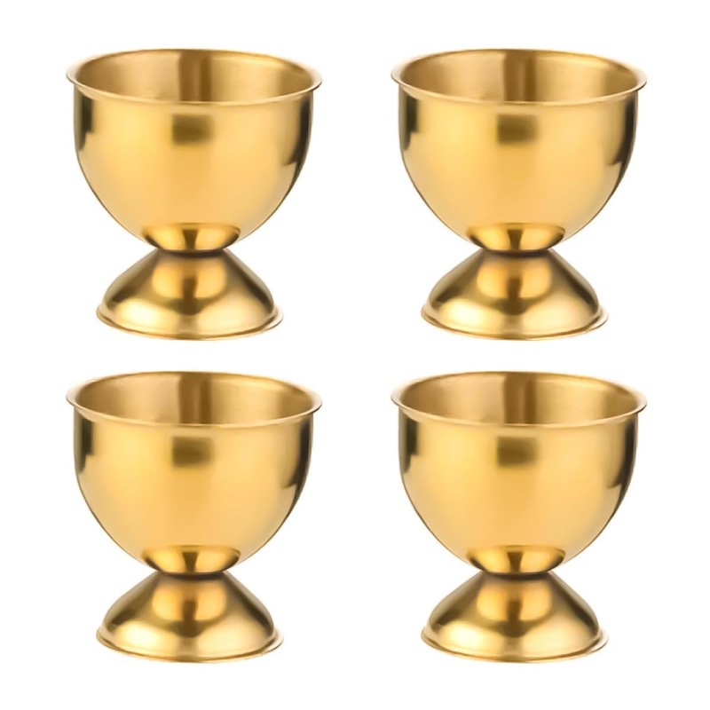 Nicear Set Of 4 Stainless Steel Egg Cups Breakfast Tray