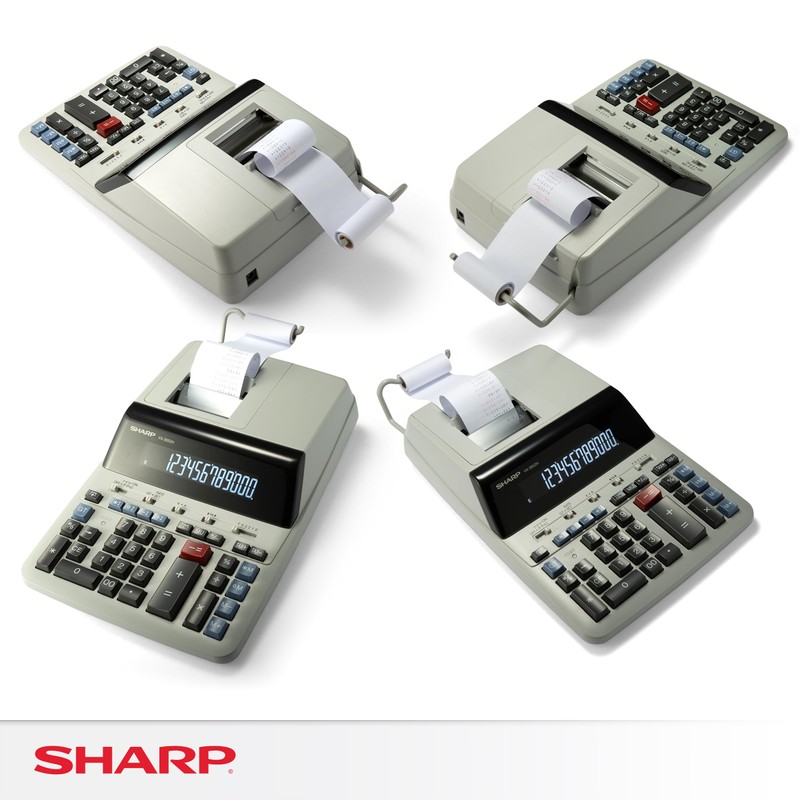 Sharp 12-Digit Print Calculator Desktop Size Adding Machine, Perfect for