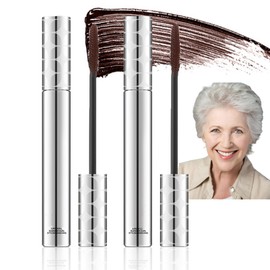 2Pcs Brown Mascara for Older Women 60 Plus, Waterproof Voluminous & Lengthy Lashes,Hypoallergenic Telescopic Mascara Tubing for Sensitive Eyes, All-Day Wear Eye Makeup(Brown)