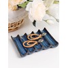 Draining Ceramic Soap Dish, Non-Slip Bar Soap Holder with Fluted