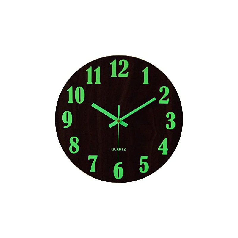 Wooden Luminous Wall Clock, Wall Clock, Silent, Automatic Glow in