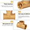 Brass T-piece, 2 pieces 1/2 inch female x female thread