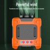 Greensen 10.000 MAh USB-Hüftventilator mit Trageband, Integrierter Typ-C-Eingangsanschluss, 3-Gang-LED-Licht, Nackenventilator,