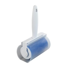 WENKO Easy Permanent Clothes Roll with Cover - Lint Roller, Washable, Polypropylene, 6.5 x 19.5 x 6.5 cm, White