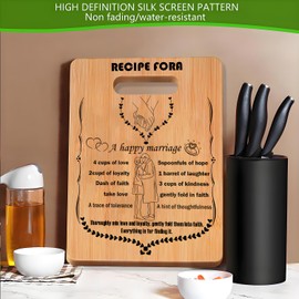 Couple's Wedding Gift,Husband's Birthday Gift to Wife,Fun Natural Bamboo Cutting Board,Unique Kitchen Gift,Suitable for Wedding Parties,Wedding Anniversary,Valentine's Day,Christmas （31x22cm） (C02)