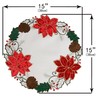 OWENIE Christmas Placemats Set of 4, Embroidered Red Poinsettia Table