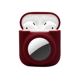 2 in 1 Protective Skin Case Compatible for Airpods and Airtag Case Combo Set, Silicone GPS Tracker Cover Holder, Soft Shock-Proof Anti-Scratch Anti-Lost