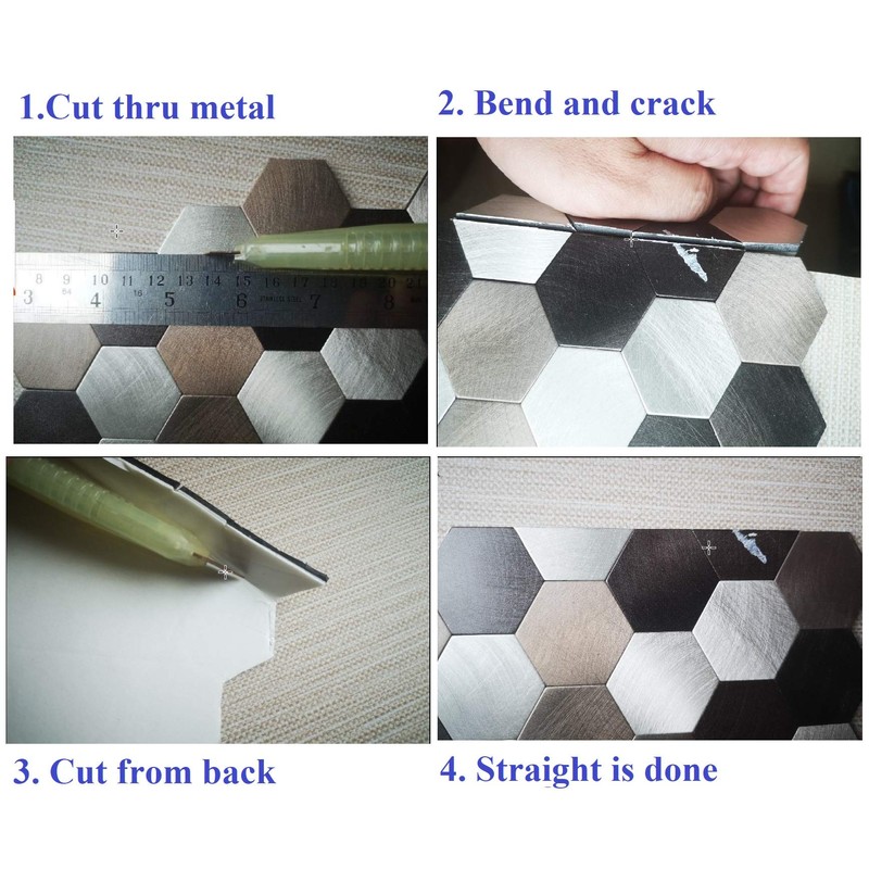 Decopus Metal Tile Backsplash with Retro Look - (Hexagon Copper