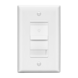 LIDER Dimmer Switch for Dimmable 200W LED/CFL Lights, Single Pole, 120 V, Modern Upgrade, UL Listed, Wall Plate Included, White