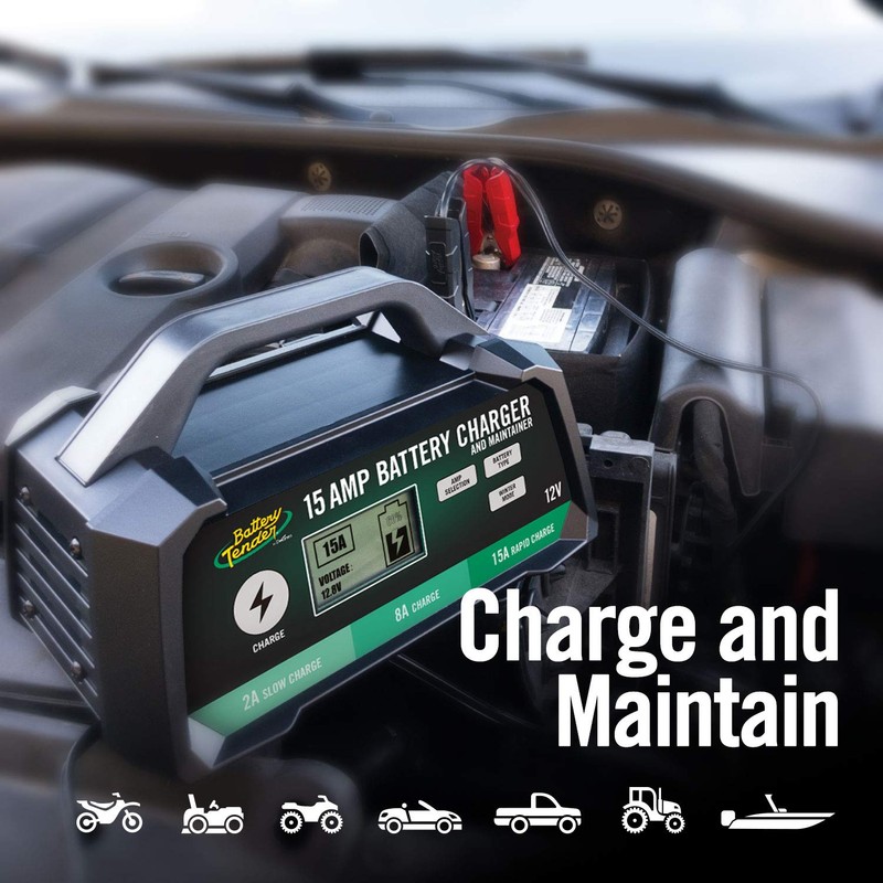 Battery Tender 12 Volt Battery Charger, 15 Amp / 8