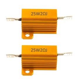 Mdurian 2 x 25 W 2 Ohm 5% Aluminium Casing Resistance Load Resistors Tap Wirewound Aluminium Housing Wirewound Resistor Gold