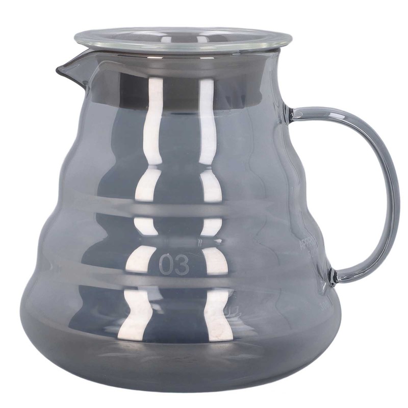 Electroplated Grey Coffee Pot High Borosilicate Glass Hand Coffee Server