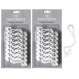 32 Giant Christmas Gutter Hooks Weatherproof Plastic for Hanging Outdoor Christmas String Lights, Fairy Lights or Rope Lights Gutter Clips - (Clear)