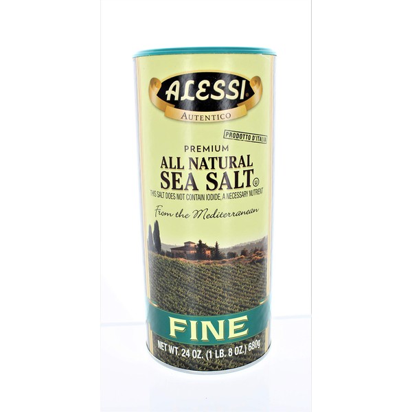 ALESSI - Fine Mediterranean Sea Salt, (2)-24 OZ Pkgs