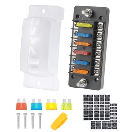 Flaconi Car Fuse Box,12v fuse Block,Fuse Blocks 12 Volt Automotive,Fused Distribution Block,Waterproof Fused Box, Suitable for DC 12V/24V Cars,Trucks,RVs