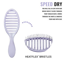 Wet Brush Speed Dry Hair Brush - Purple (Osmosis) - Vented Design and Ultra Soft HeatFlex Bristles Are Blow Dry Safe With Ergonomic Handle Manages Tangle and Uncontrollable Hair - Pain-Free