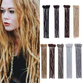 Silk-co All Human Handmade Dreadlocks Braiding Hair Extensions 12" Crochet Braids Reggae Hip-Hop Hairpiece Handmade for Braiding [Dark Brown]