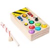 zalati Montessori Busy Board LED Light with Buttons Wooden Accessory