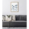Kate and Laurel Sylvie Indigo Tulips on White Framed Canvas