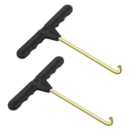 2 Pack Trampoline Spring Pull Tool, Heavy-Duty T-Hook Spring Adjustment Kit with Protective Gloves, Trampoline Maintenance Tool for Replacement, Repair, and Safety