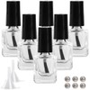 GORGECRAFT 6 Stück 5 ml Transparente Nagellackflaschen Mit Schwarzer Pinselkappe